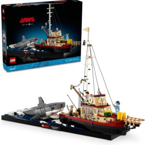 LEGO® Ideas Jaws Set 21350 Shark Treat for Classic-Film-Lovers, Diorama Kit for Adults, Orca Boat, Chief Brody, Hooper and Quint Minifigures, Buildable Movie Memorabilia