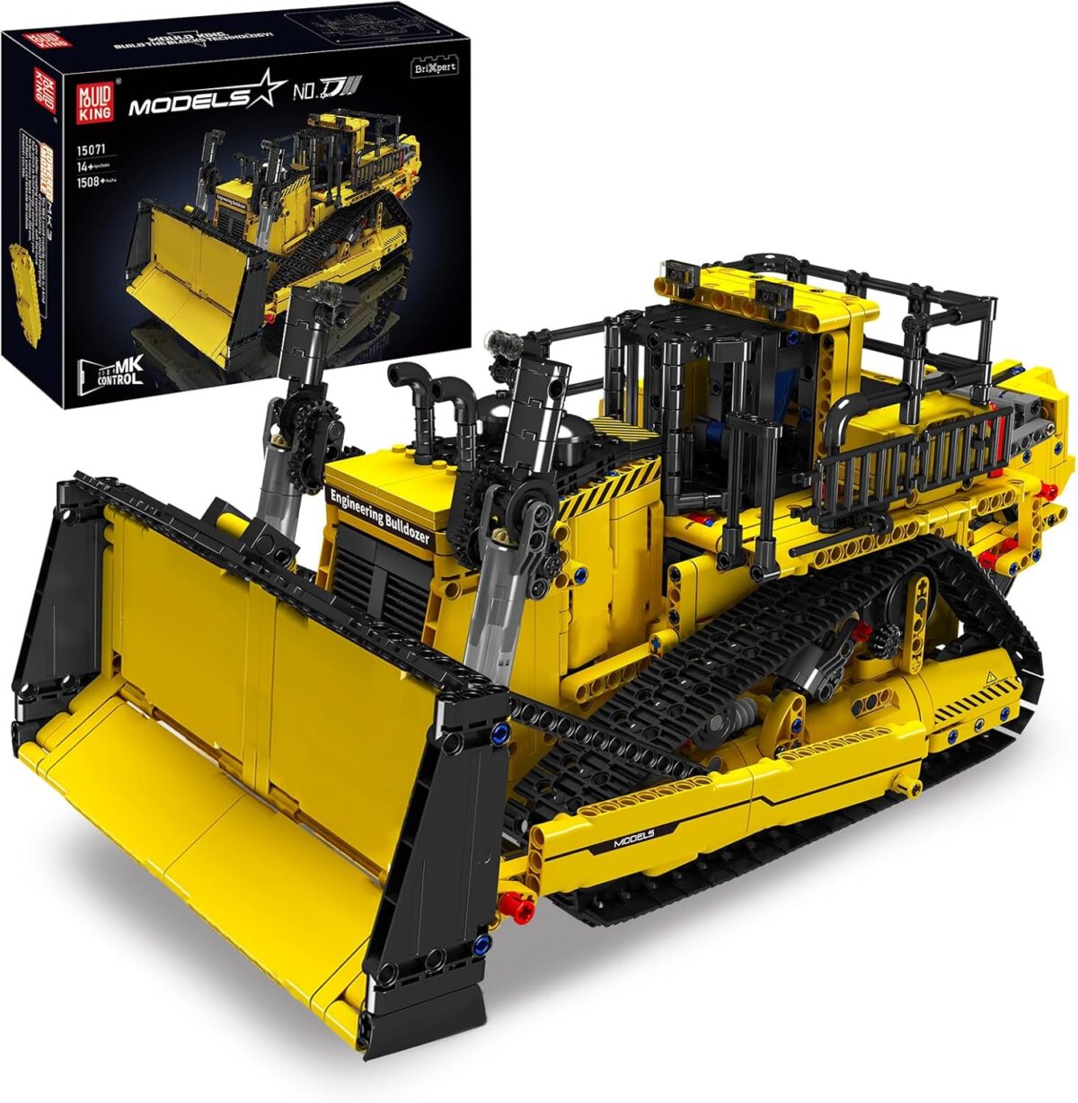 Mould King RC Bulldozer Building Set, Construction Engineering Excavator Model with 1508 Piece, STEM Technology Vehicle Toy for Adult Mould King RC Bulldozer Building Set, Construction Engineering Excavator Model with 1508 Piece, STEM Technology Vehicle Toy for Adult