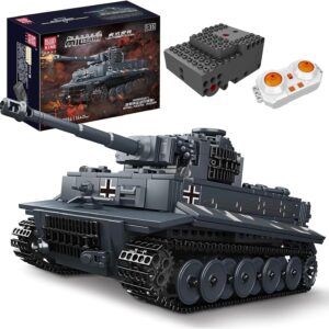 Mould King 20014 Tiger Tank Building Set, Military Tank Construction Kit with Remote Control, Adult Collectible Model, Gifts/Display Toys(800 Pieces)