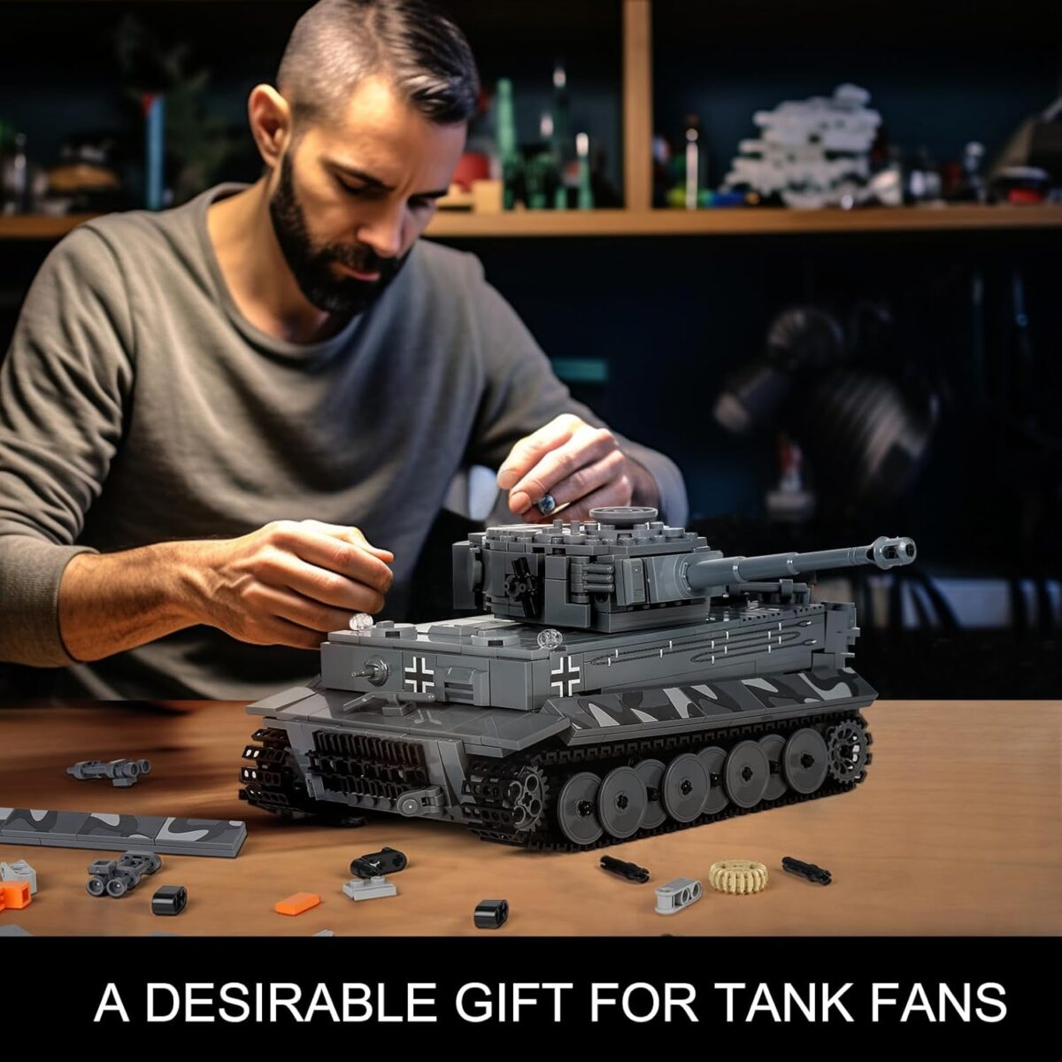 Mould King 20014 Tiger Tank Building Set, Military Tank Construction Kit with Remote Control, Adult Collectible Model, Gifts/Display Toys(800 Pieces) Mould King 20014 Tiger Tank Building Set, Military Tank Construction Kit with Remote Control, Adult Collectible Model, Gifts/Display Toys(800 Pieces)