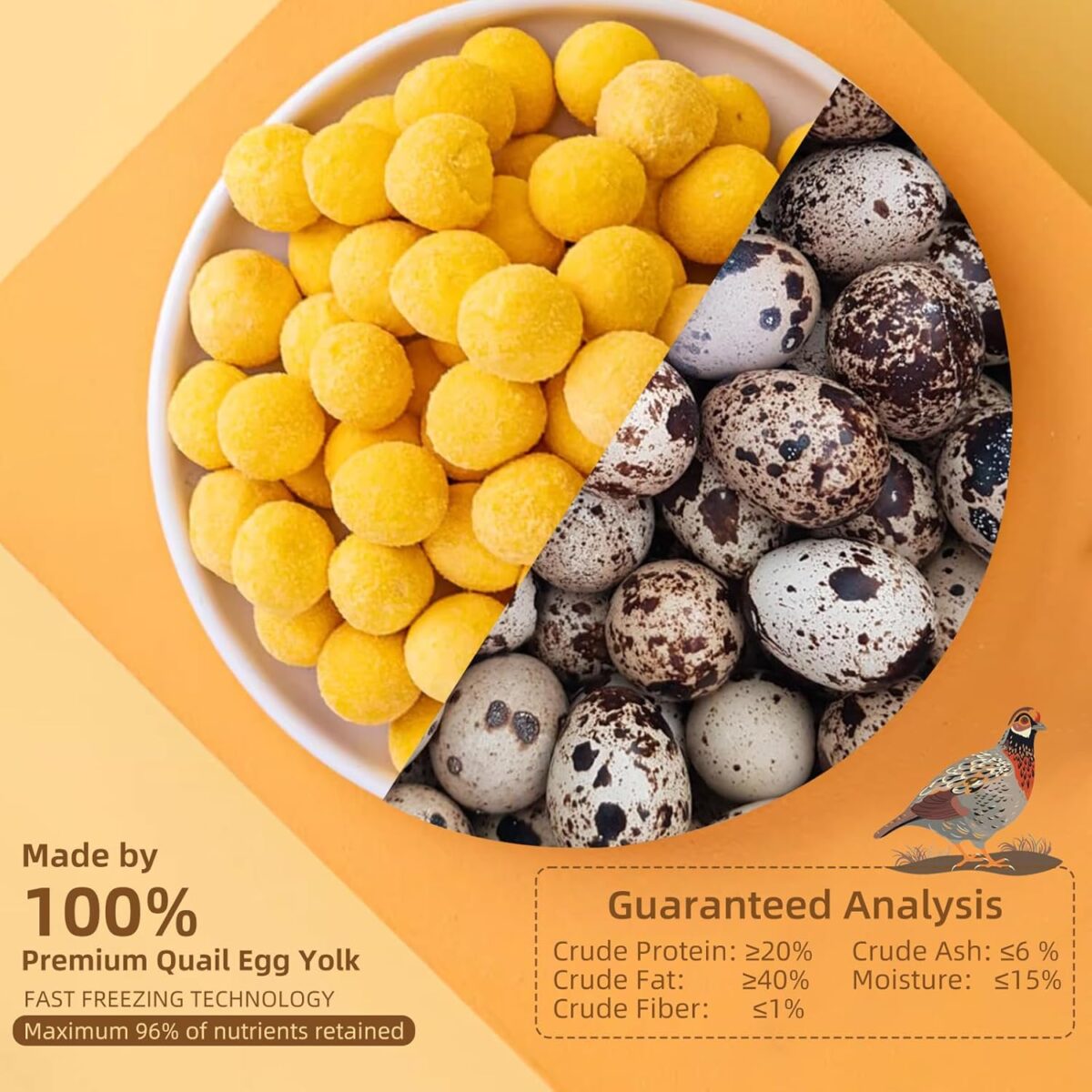 Dry Dog Quail Egg Yolk Freeze-Dried Dog Food [x4]