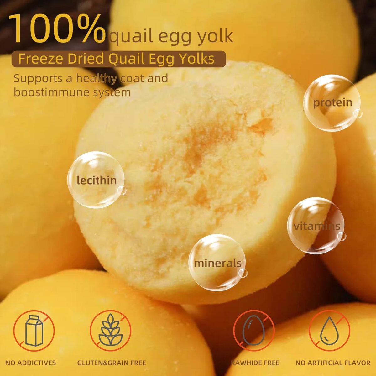 Dry Dog Quail Egg Yolk Freeze-Dried Dog Food [x4]