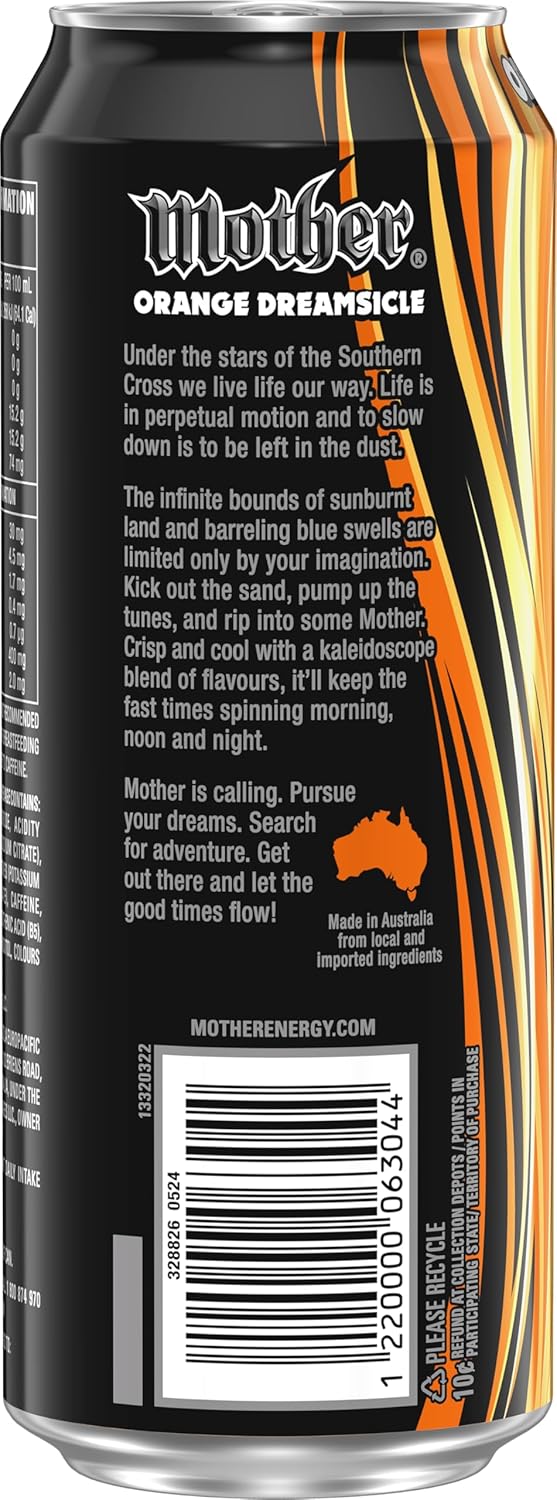 Mother Energy Drink Orange Dreamsicle 24 x 500ml [x2]