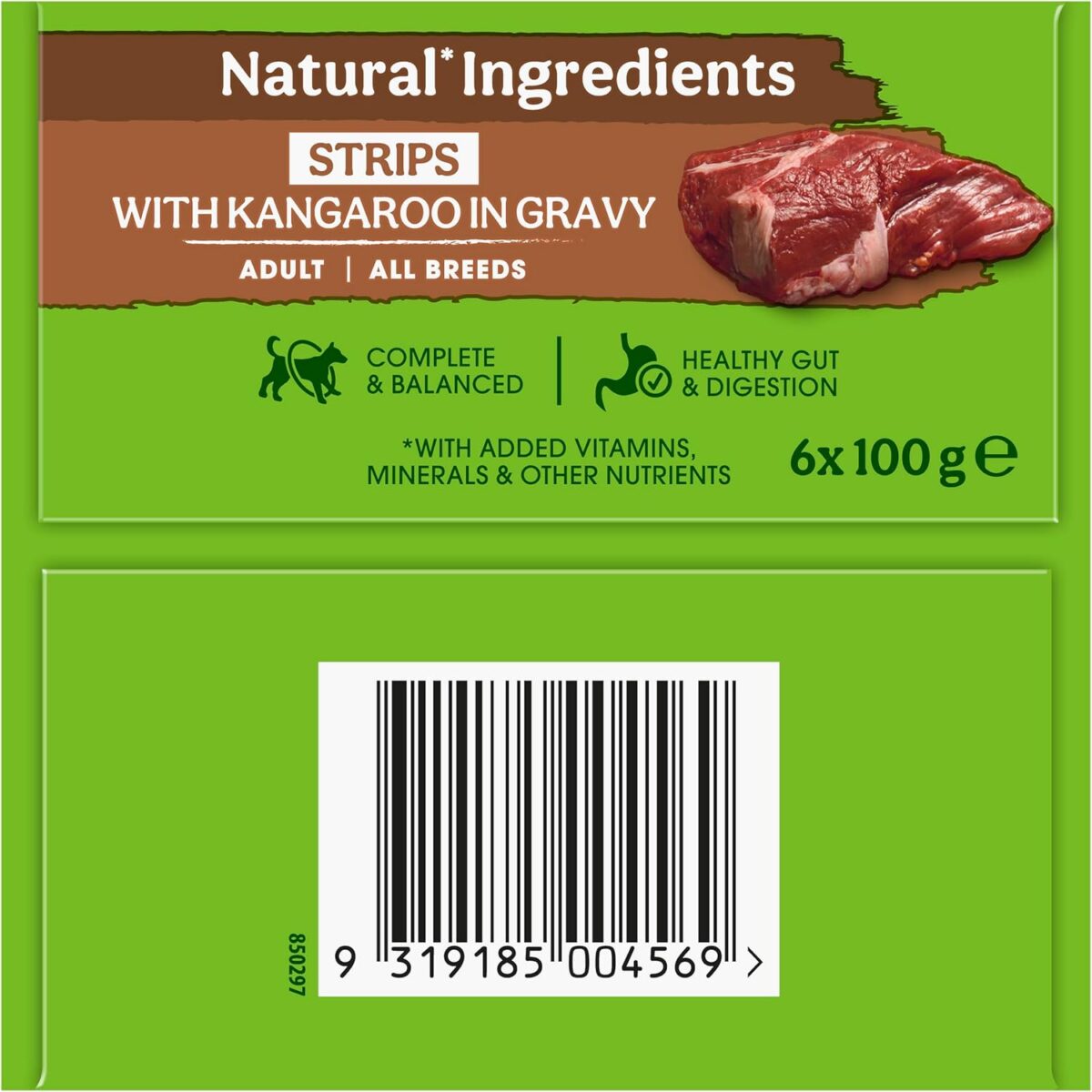 Nature's Gift Adult Wet Dog Food Strips with Kangaroo in Gravy 6x100g [x9]
