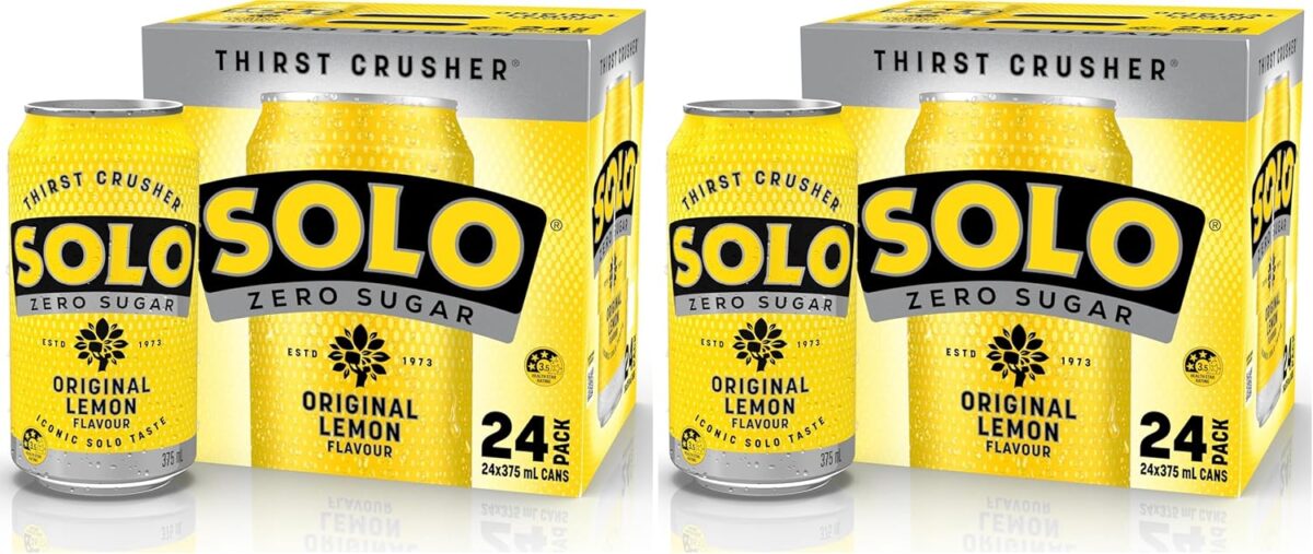 Solo Zero Sugar Cube Original Lemon Soft Drink Cans 375 ml (Pack of 24) [x3]