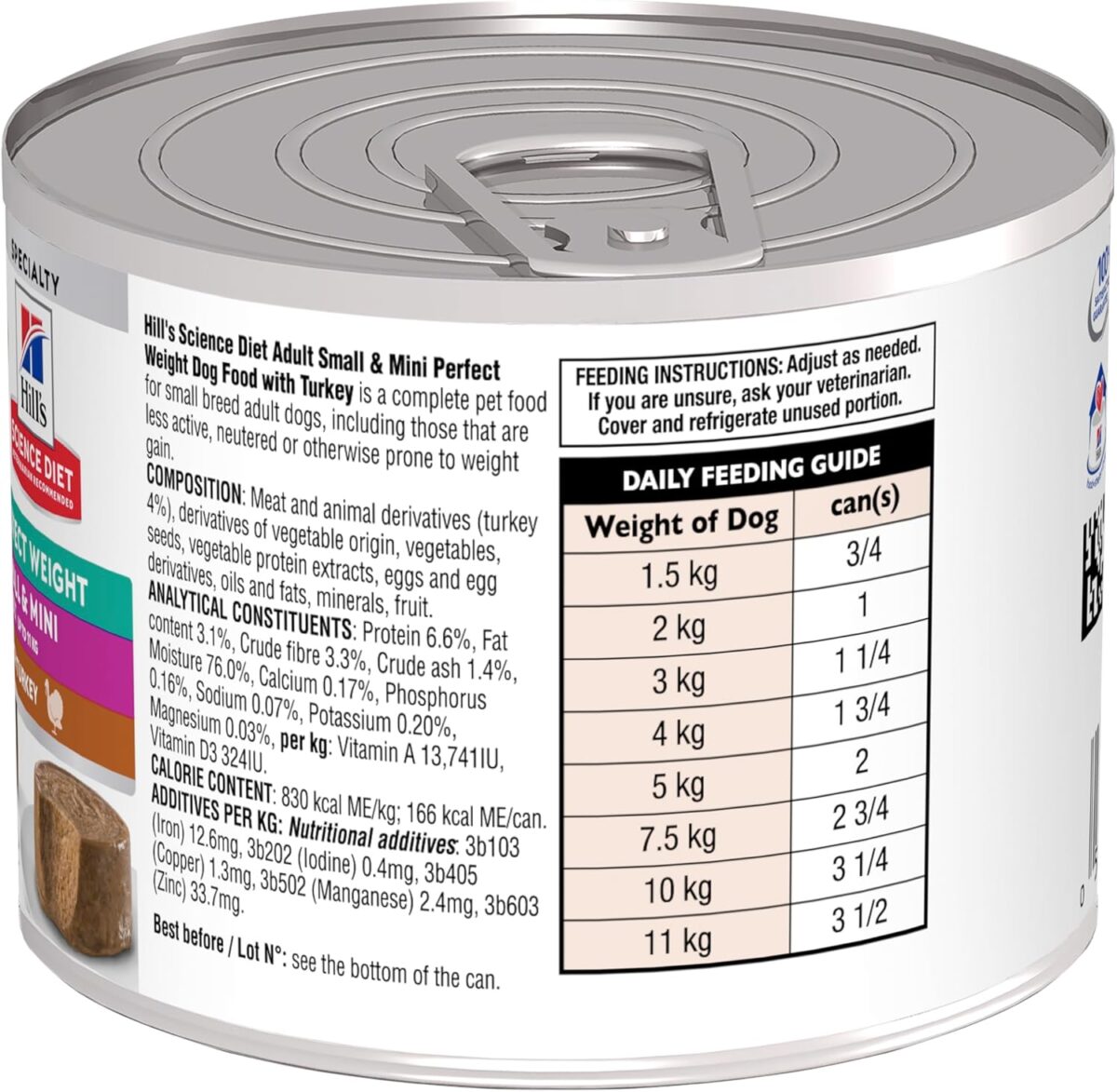 B0DDCNJD39_img_2 Hill's Science Diet Perfect Weight Small & Mini with Turkey Canned Dog Food 12x200g