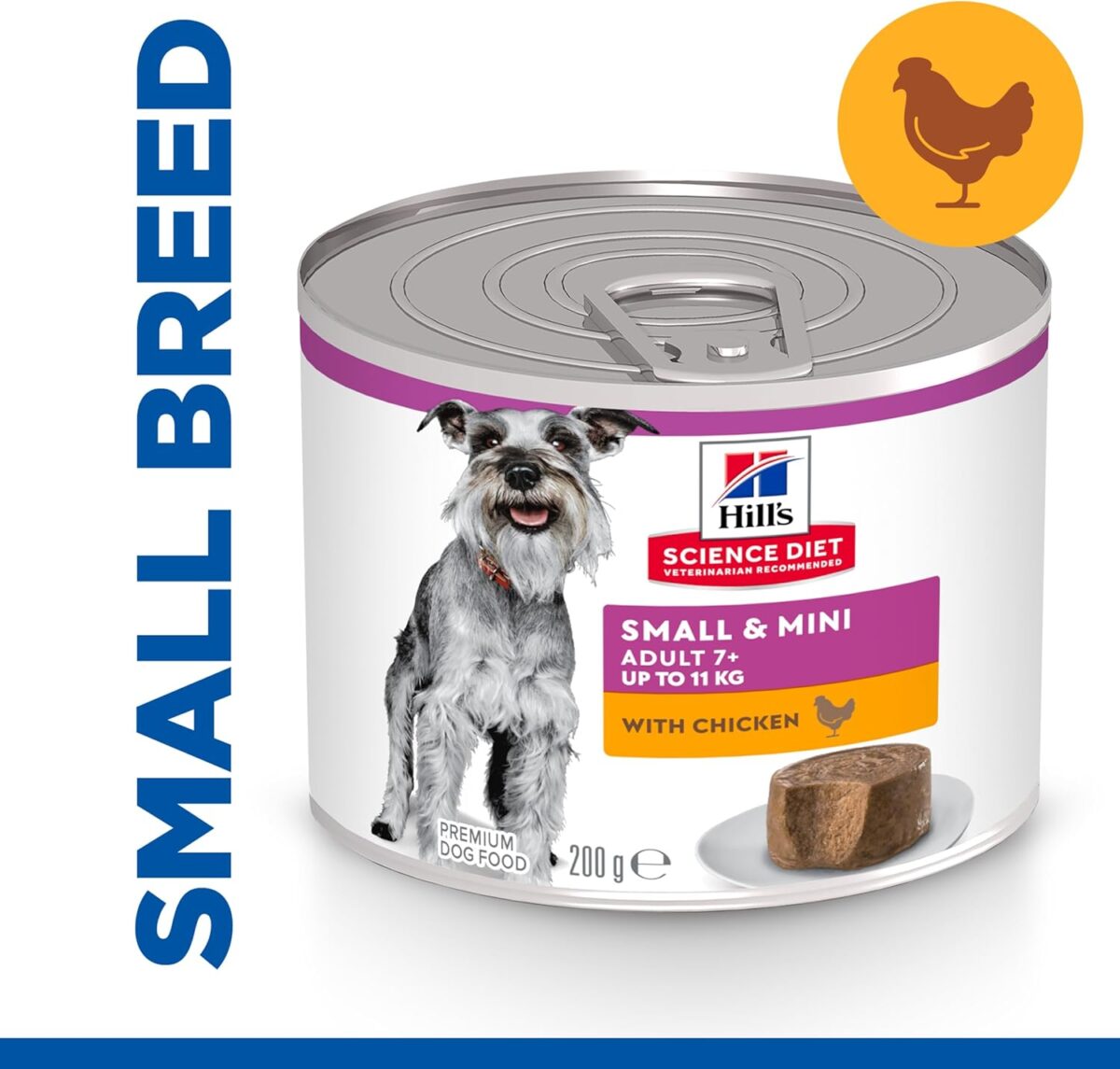 Hill's Science Diet Adult 7+ Senior Small & Mini with Chicken Canned Wet Dog Food 12x200g