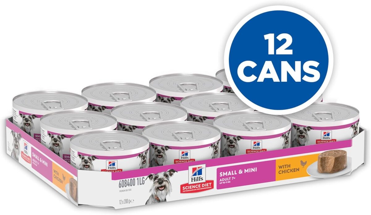 Hill's Science Diet Adult 7+ Senior Small & Mini with Chicken Canned Wet Dog Food 12x200g