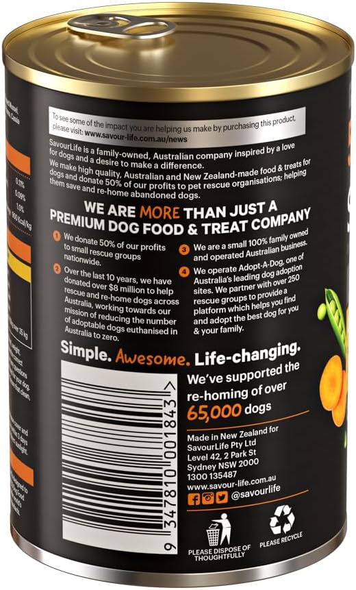 SavourLife Grain Free Wet Dog Food, Chicken - Sensitive-Friendly, 375g [x7]