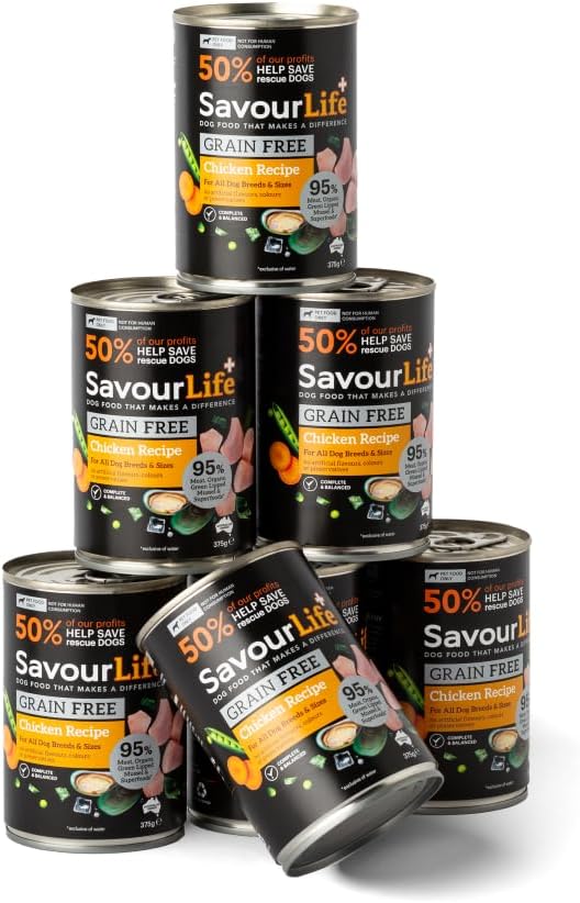 SavourLife Grain Free Wet Dog Food, Chicken - Sensitive-Friendly, 375g [x7]