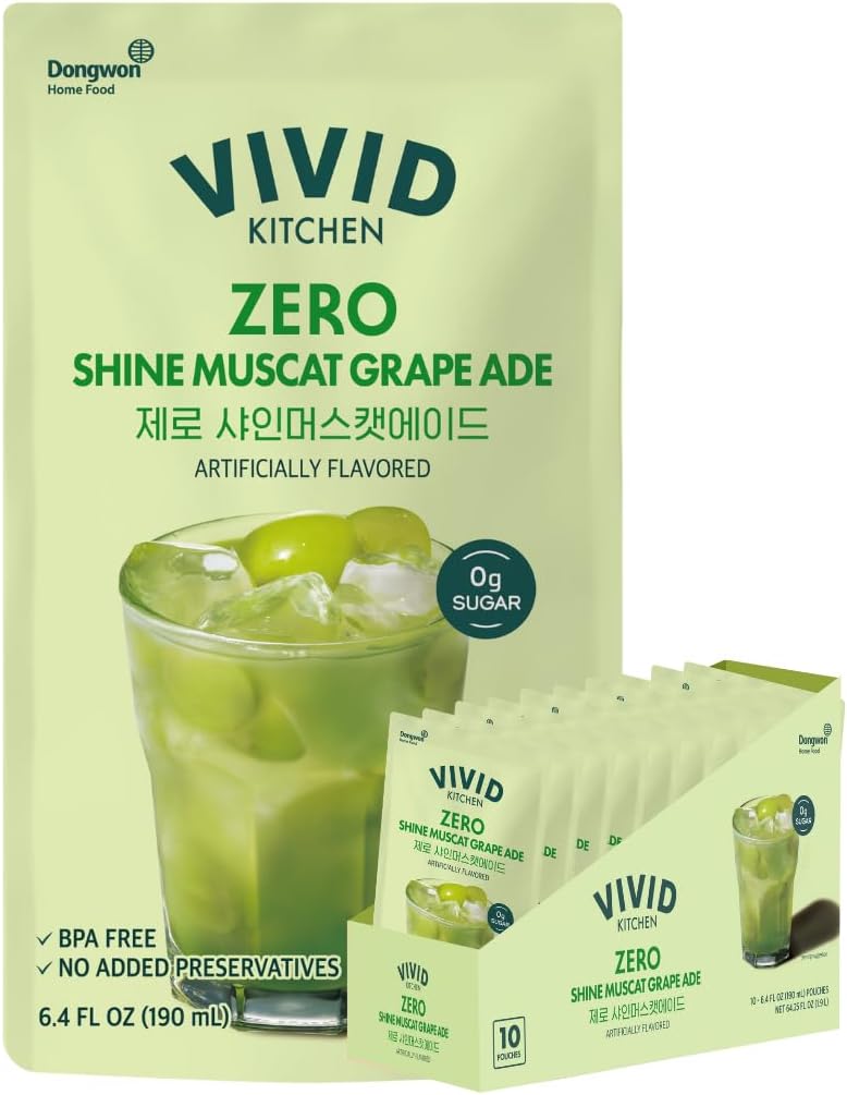 VIVID KITCHEN Korean Pouch Drinks Grape 10 Pouches [x3]