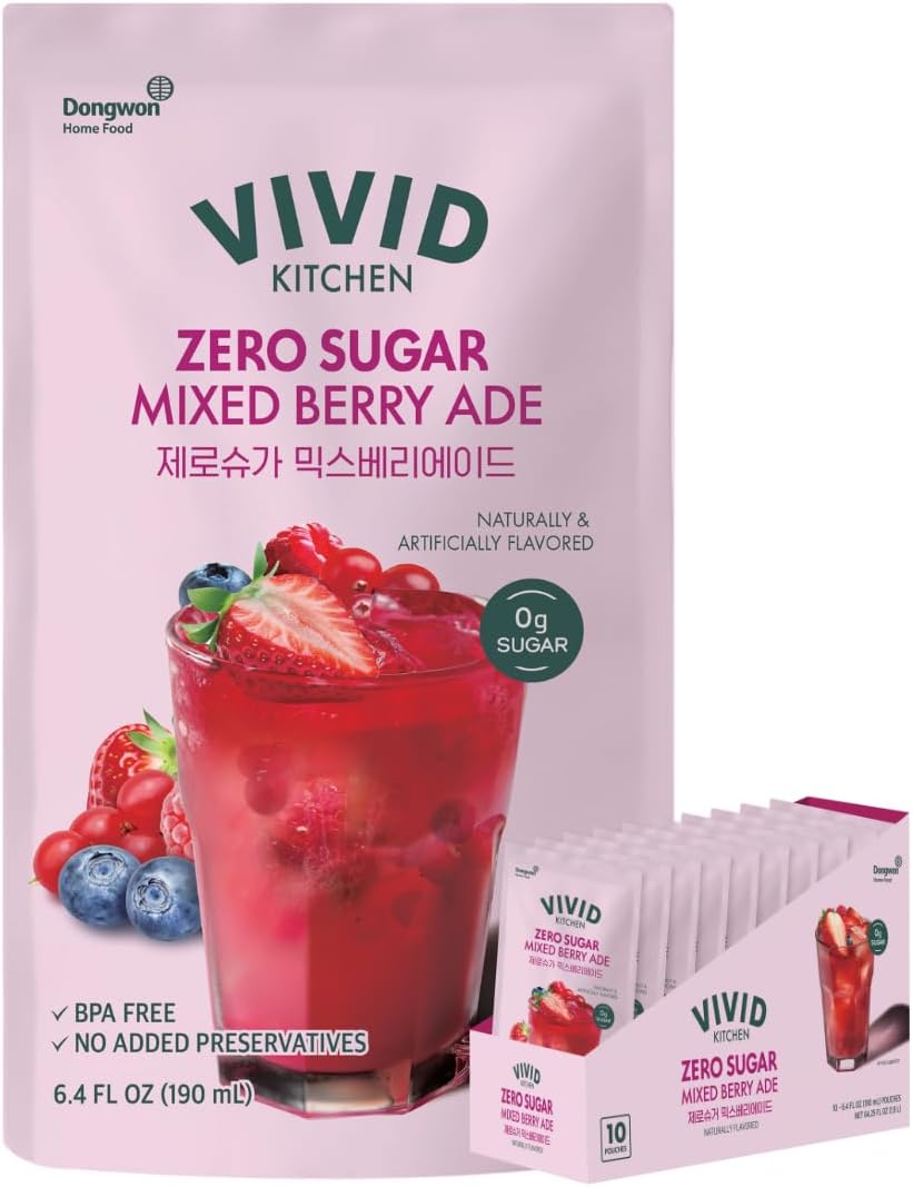 VIVID KITCHEN Korean Pouch Drinks Grape 10 Pouches [x3]