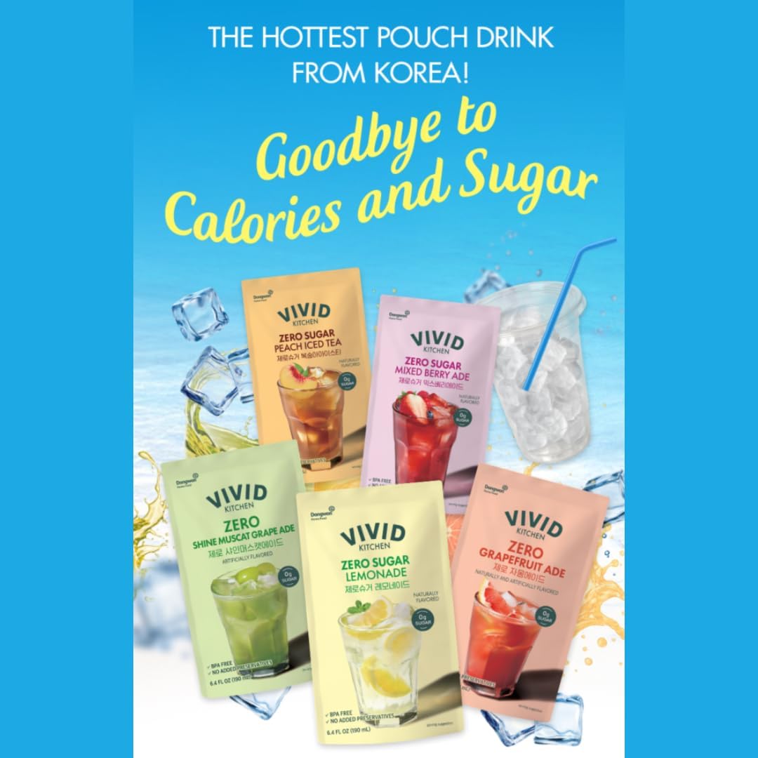 VIVID KITCHEN Korean Pouch Drinks Grape 10 Pouches [x3]