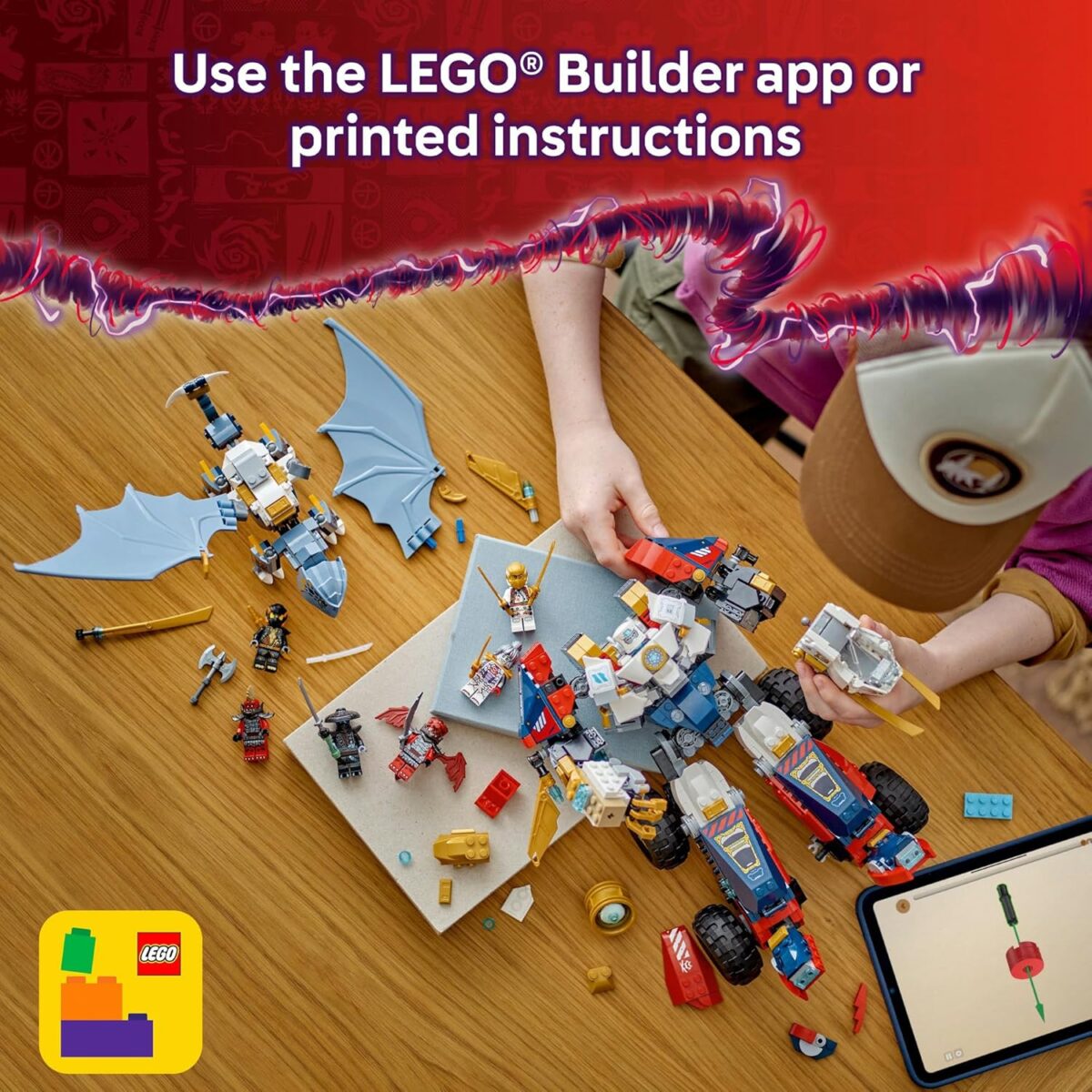 LEGO NINJAGO 4in1 Zane’s Ultra Combiner Mech Toy for 9+ Year Old Boys & Girls, Rebuilds into Kids Toy Jet, Car Model, Dragon & Ninja Figure, incl. 6 Minifigures, Dragons Rising Building Set 71834 LEGO NINJAGO 4in1 Zane’s Ultra Combiner Mech Toy for 9+ Year Old Boys & Girls, Rebuilds into Kids Toy Jet, Car Model, Dragon & Ninja Figure, incl. 6 Minifigures, Dragons Rising Building Set 71834
