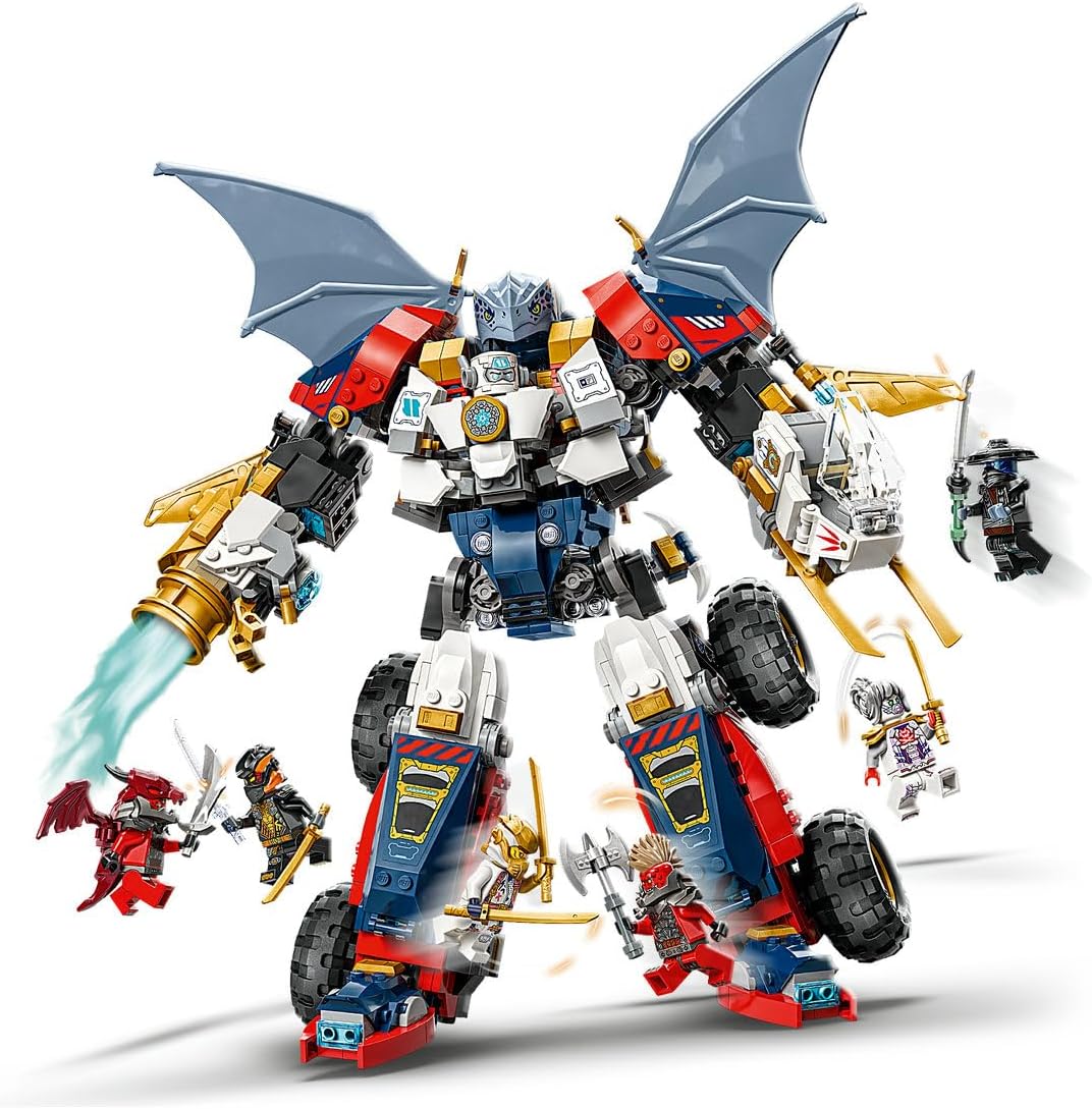 LEGO NINJAGO 4in1 Zane’s Ultra Combiner Mech Toy for 9+ Year Old Boys & Girls, Rebuilds into Kids Toy Jet, Car Model, Dragon & Ninja Figure, incl. 6 Minifigures, Dragons Rising Building Set 71834 LEGO NINJAGO 4in1 Zane’s Ultra Combiner Mech Toy for 9+ Year Old Boys & Girls, Rebuilds into Kids Toy Jet, Car Model, Dragon & Ninja Figure, incl. 6 Minifigures, Dragons Rising Building Set 71834