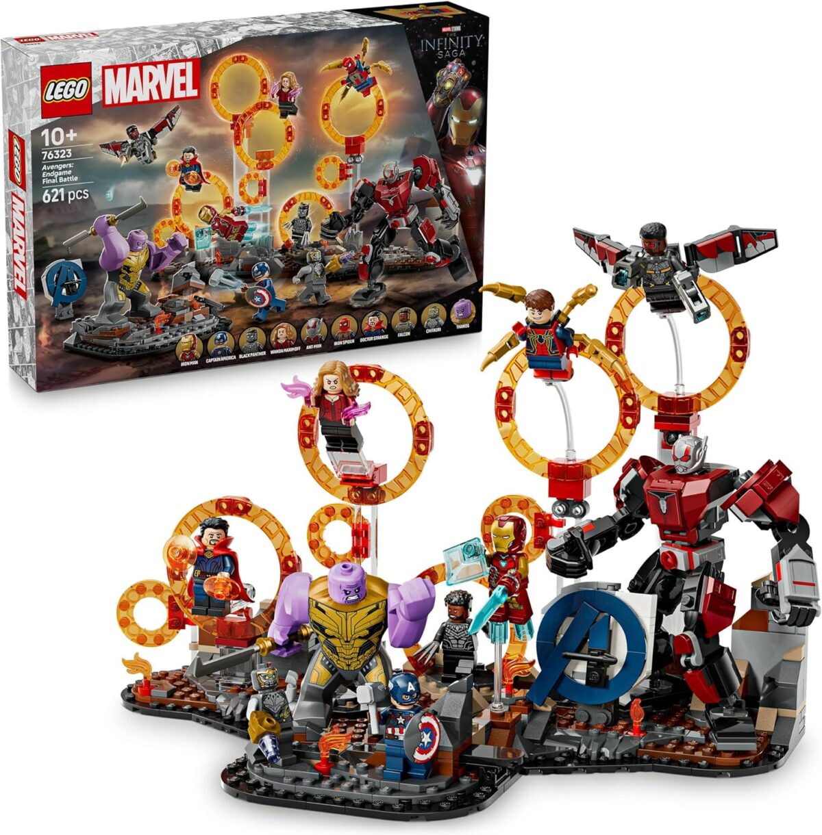 LEGO® Super Heroes Marvel Avengers: Endgame Final Battle 76323 Kids’ Buildable Adventure Set,10 Figures Including Iron Man, Black Panther and Iron Spider Construction Toys,for Boys and Girls LEGO® Super Heroes Marvel Avengers: Endgame Final Battle 76323 Kids’ Buildable Adventure Set,10 Figures Including Iron Man, Black Panther and Iron Spider Construction Toys,for Boys and Girls