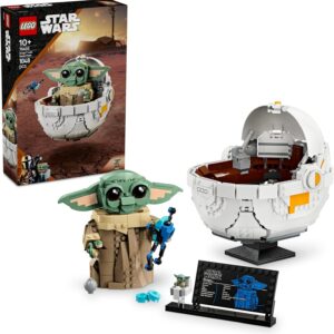 LEGO Star Wars Grogu with Hover Pram, Construction Toy for 10+ Year Old Boys & Girls, Collectible Character Figure Building Set for The Mandalorian Fans, Buildable Kids Toy for Room Display 75403