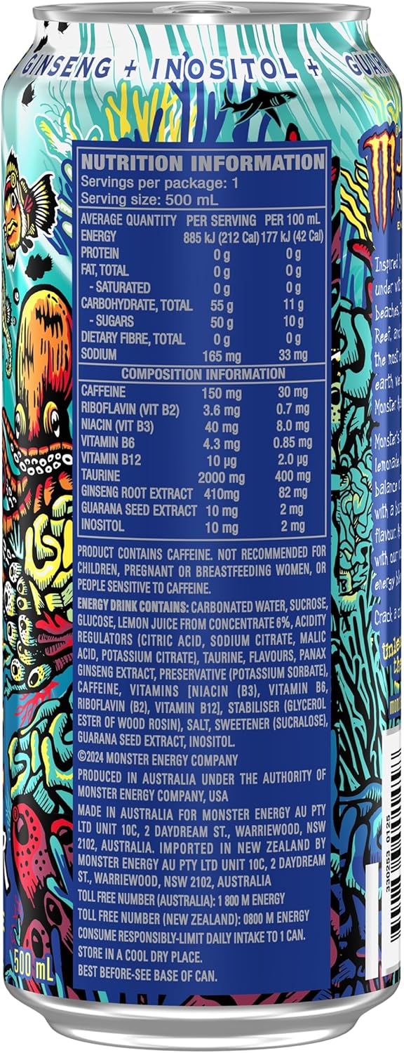 Monster Energy Drink Aussie Lemonade 24 x 500ml [x2]