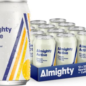 Almighty Active Pineapple Sparkling Water with Caffeine 12 x 330ml [x2]