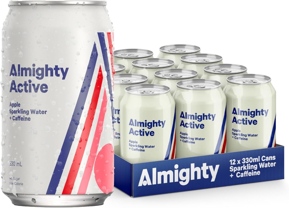 Almighty Active Pineapple Sparkling Water with Caffeine 12 x 330ml [x2]