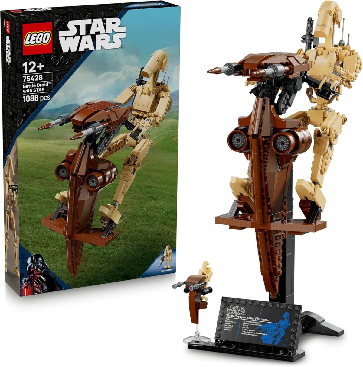 LEGO® Star Wars: The Phantom Menace™ Battle Droid™ with STAP Set 75428 Buildable Posable Figure, Toys for Boys, Girls and Any Fans, Building Toy for Kids, Build-and-Display Model, Desk Decor LEGO® Star Wars: The Phantom Menace™ Battle Droid™ with STAP Set 75428 Buildable Posable Figure, Toys for Boys, Girls and Any Fans, Building Toy for Kids, Build-and-Display Model, Desk Decor