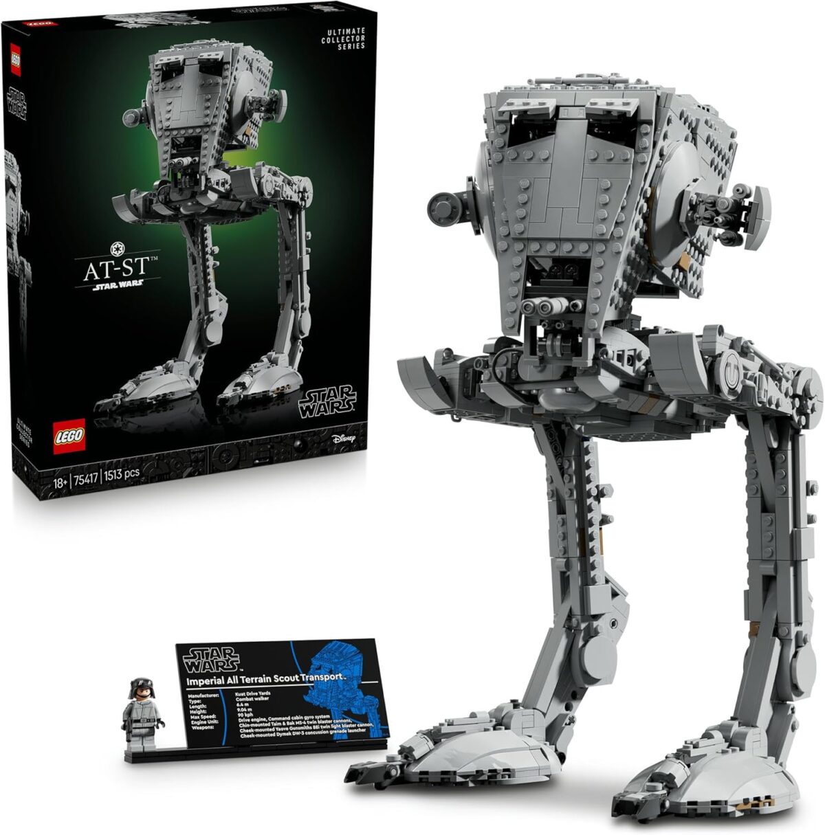 LEGO® Star Wars™ AT-ST™ Walker 75417 Building Set for Adults, Ultimate Collector Series Buildable Model Kit, Collectible Vehicle for Display, Toy for Boyfriends, Girlfriends and Any Fans