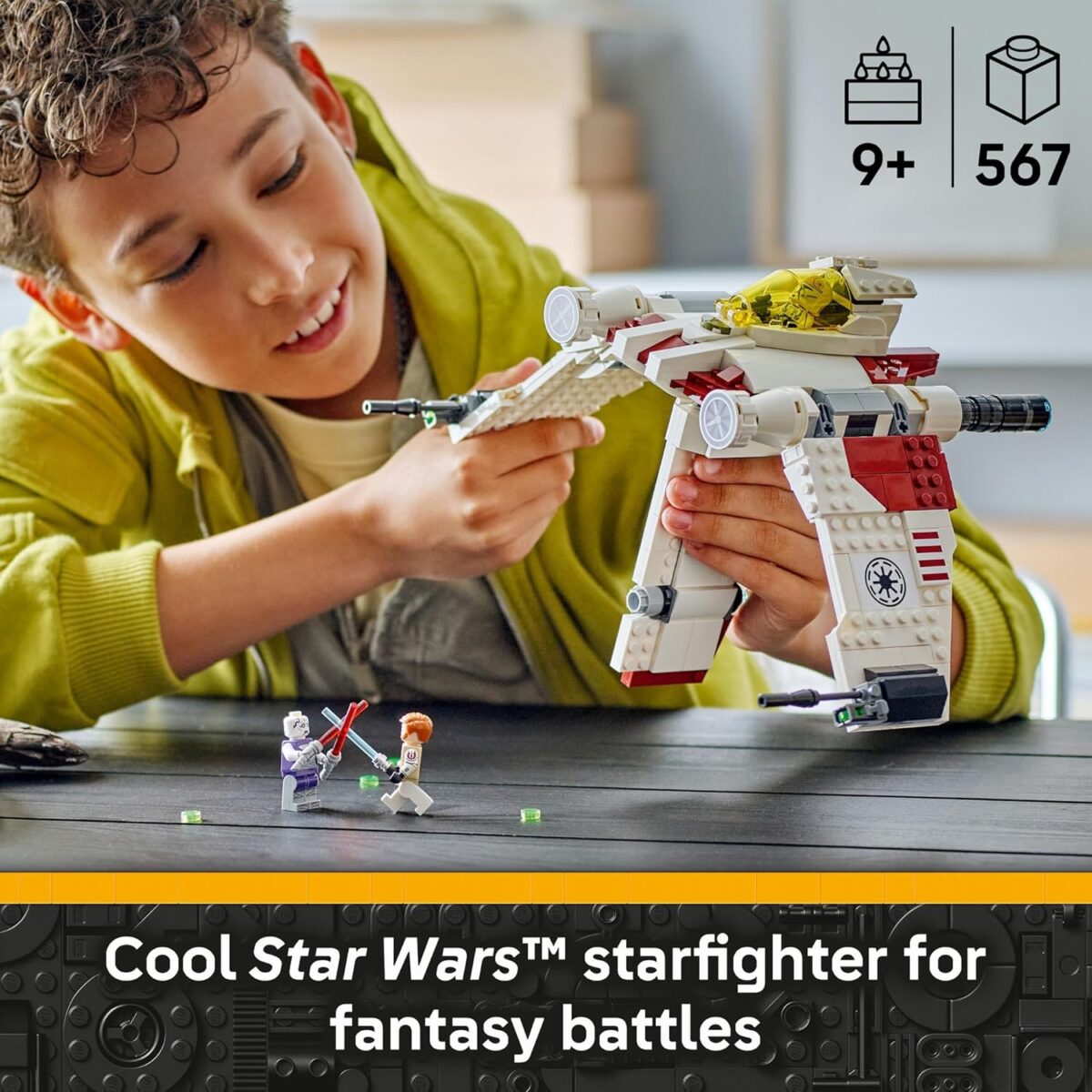 LEGO® Star Wars: The Clone Wars™ V-19 Torrent Starfighter 75432 Vehicle Set, Building Toy for Kids, Buildable Starship, 3 Characters, Blue and Red Lightsabers™, Toy Idea for Boys, Girls and Fans LEGO® Star Wars: The Clone Wars™ V-19 Torrent Starfighter 75432 Vehicle Set, Building Toy for Kids, Buildable Starship, 3 Characters, Blue and Red Lightsabers™, Toy Idea for Boys, Girls and Fans