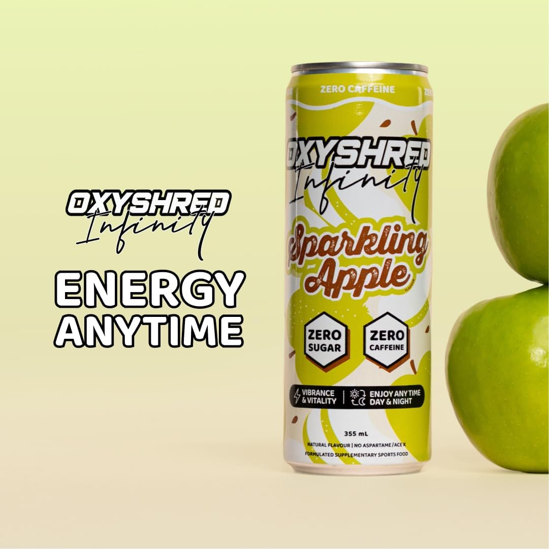 EHP Labs OxyShred Infinity Caffeine Free Energy Drink Sparkling Apple 12-Pack