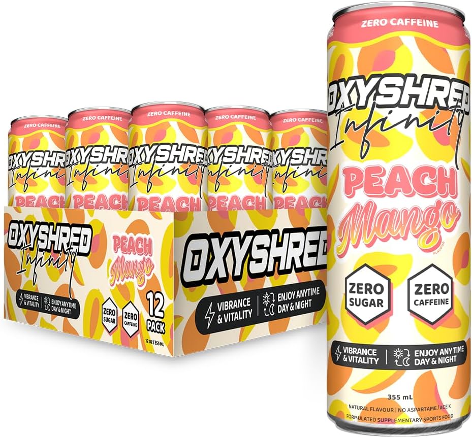 EHP Labs OxyShred Infinity Caffeine Free Energy Drink Sparkling Apple 12-Pack