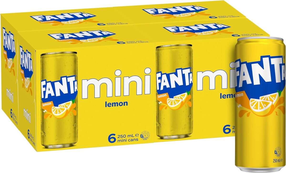 Fanta Lemon Soft Drink Multipack Mini Cans 24 x 250mL [x3]