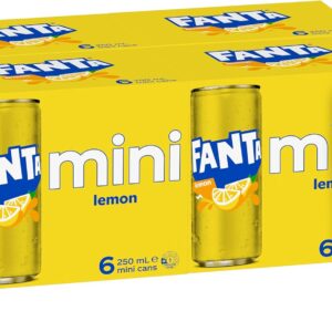 Fanta Lemon Soft Drink Multipack Mini Cans 24 x 250mL [x3]