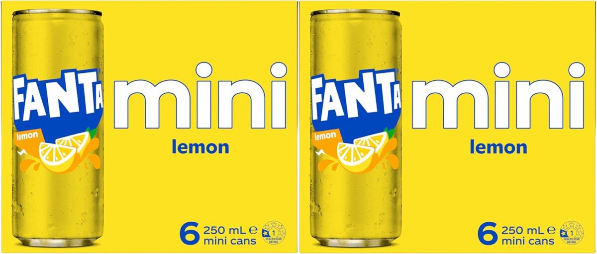 Fanta Lemon Soft Drink Multipack Mini Cans 24 x 250mL [x3]