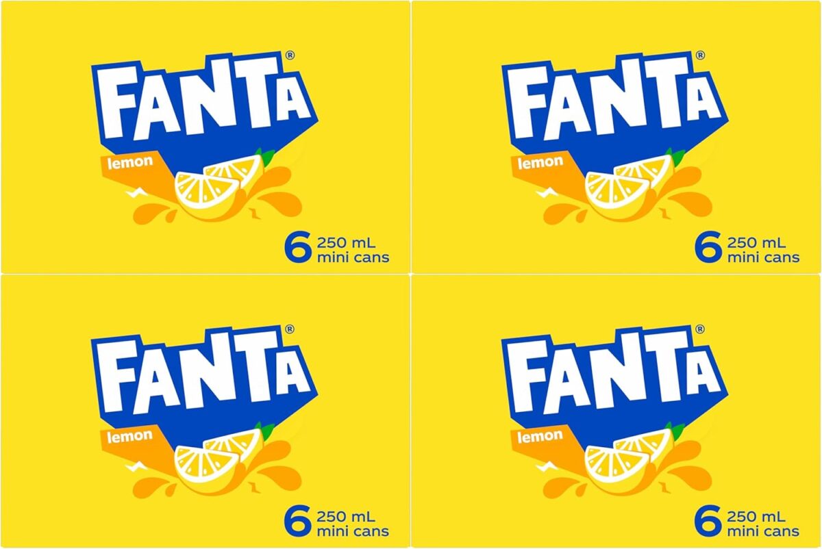 Fanta Lemon Soft Drink Multipack Mini Cans 24 x 250mL [x3]