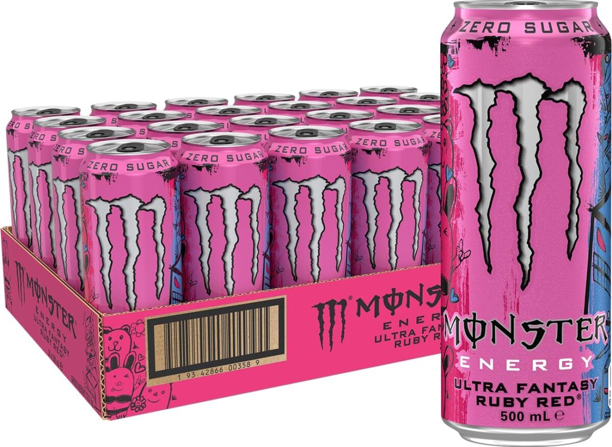 Monster Energy Drink Ultra Fantasy Ruby Red 24 x 500ml [x2]