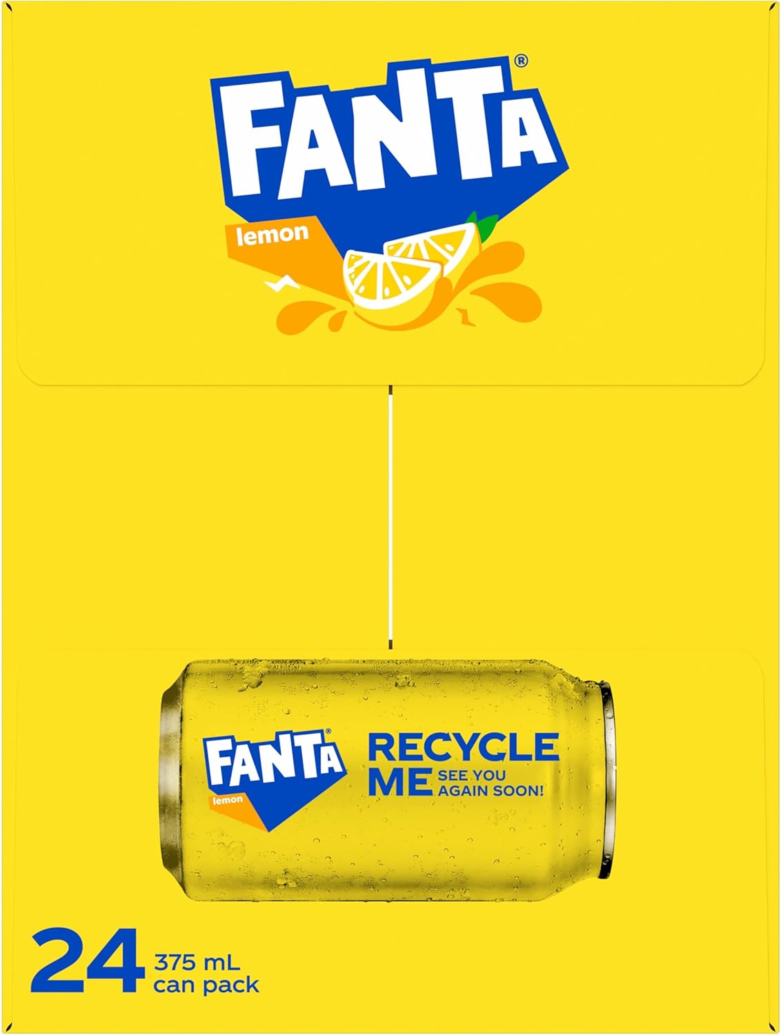 Fanta Lemon Soft Drink Multipack Can 24x 375mL [x2]