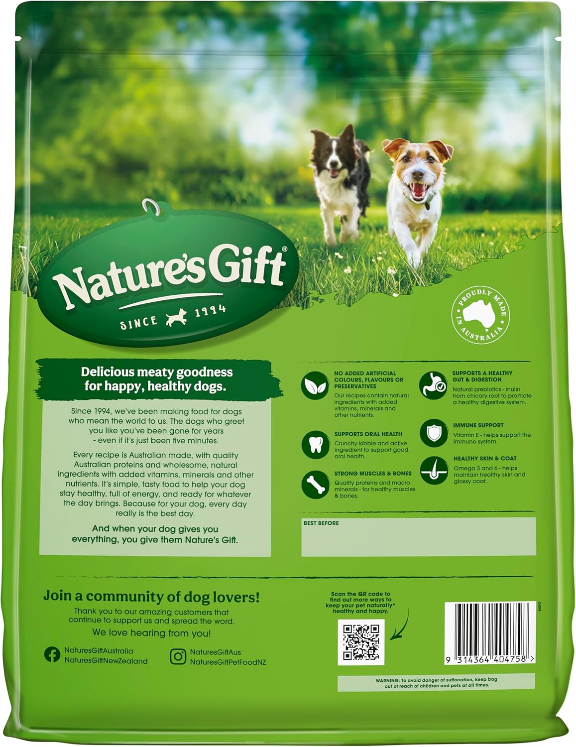 Nature's Gift Adult Dry Dog Food, Chicken & Fish 6kg [x4]