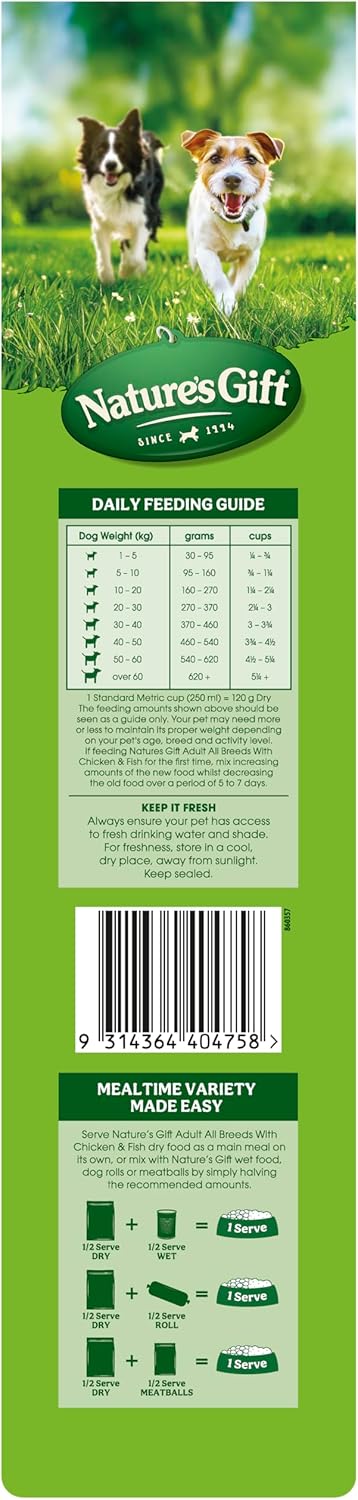 Nature's Gift Adult Dry Dog Food, Chicken & Fish 6kg [x4]