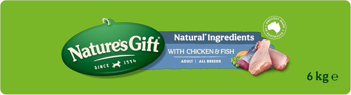 Nature's Gift Adult Dry Dog Food, Chicken & Fish 6kg [x4]