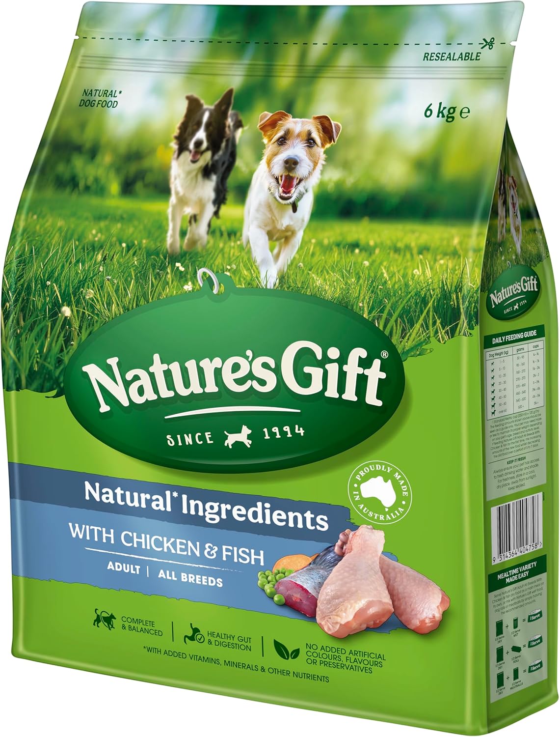 Nature's Gift Adult Dry Dog Food, Chicken & Fish 6kg [x4]