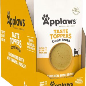 Applaws Taste Toppers Chicken Bone Broth with Turmeric & Parsley 200g Pack of 6 [x3]