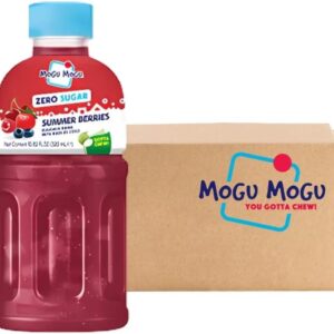 Mogu Mogu Summer Berries Zero Sugar Drink with Nata de Coco 24 x 320ml [x2]