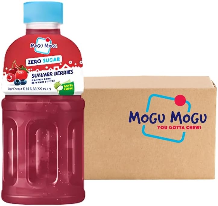 Mogu Mogu Summer Berries Zero Sugar Drink with Nata de Coco 24 x 320ml [x2]