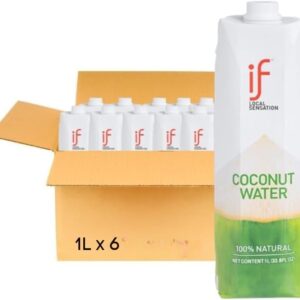 IF 100% Coconut Water | Natural Hydrating Asian Drink with Electrolytes and Nutrients | 1L Carton 6 Pack [x4]