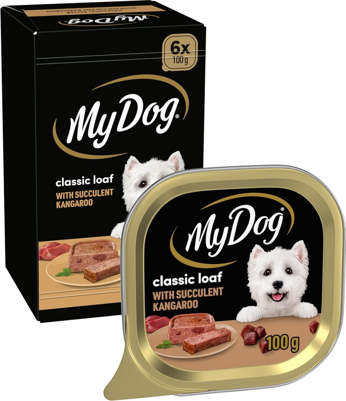 My Dog Adult Wet Dog Food Kangaroo Loaf 100g Tray, 36 Pack ( 6 X 6 Pack) [x2]