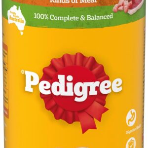 Pedigree Adult Wet Dog Food Loaf with Five Kinds of Meat 1.2kg Can, 12 Pack [x2]