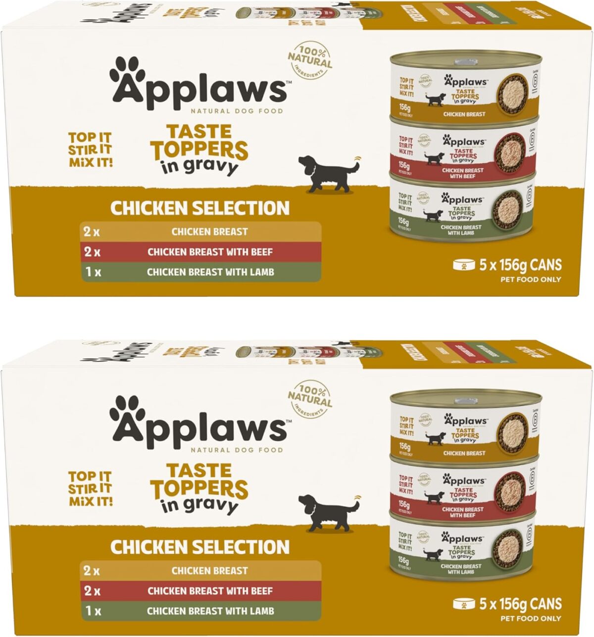 Applaws Taste Toppers Chicken Breast Gravy Wet Dog Food 5x156g [x6]