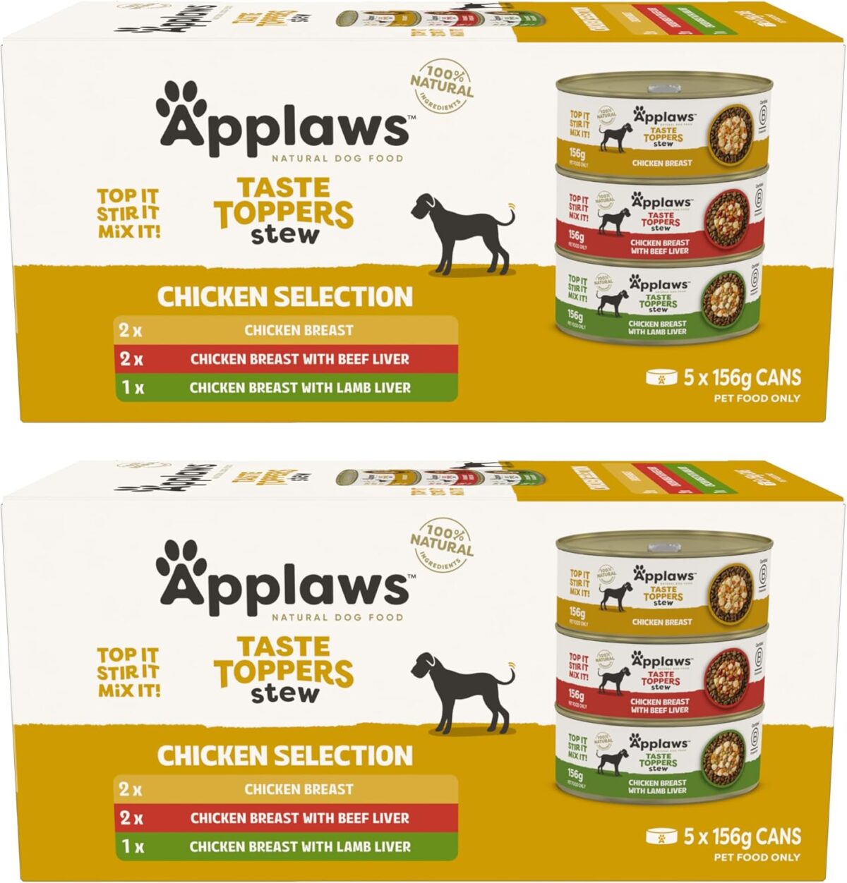 Applaws Taste Toppers Chicken Breast Stew Wet Dog Food 5x156g [x6]