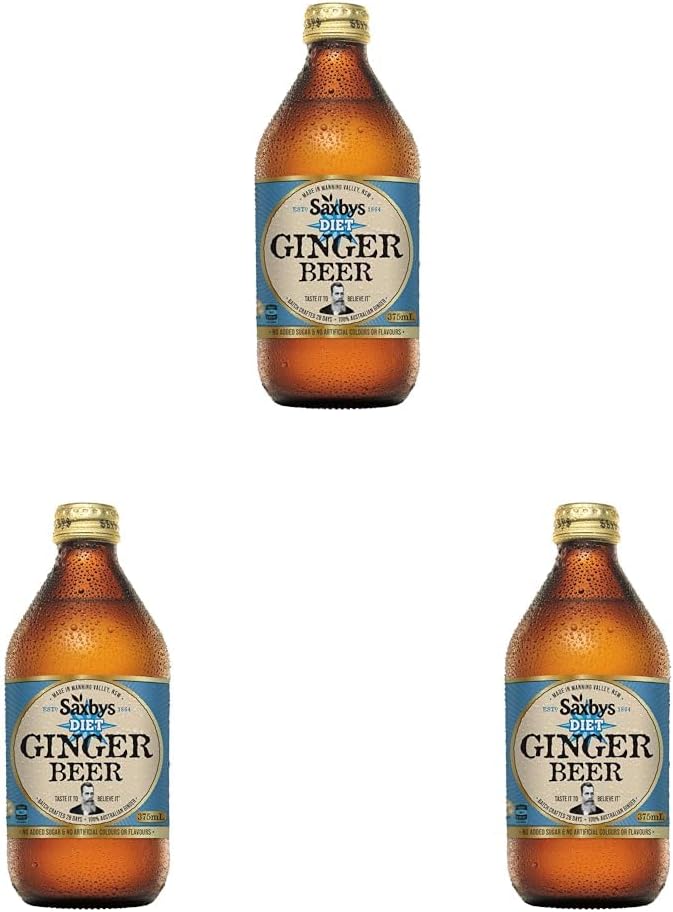 Saxby's Diet Ginger Beer 24 Pack 375mL [x2]