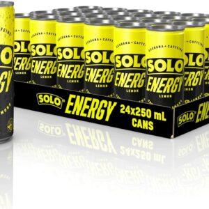 Solo Energy Lemon Flavoured Drink Can 250 ml (Pack of 24) [x2]