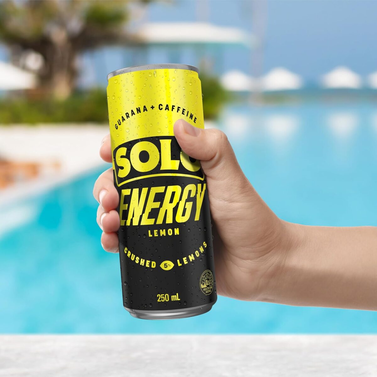 Solo Energy Lemon Flavoured Drink Can 250 ml (Pack of 24) [x2]